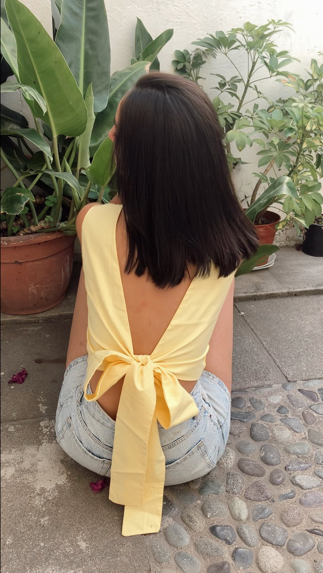 Blusa espalda abierta Amarillo