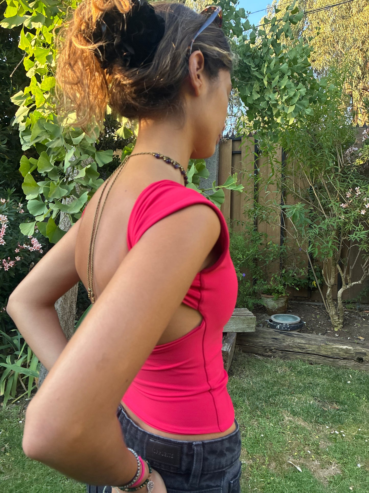 Top espalda abierta rojo