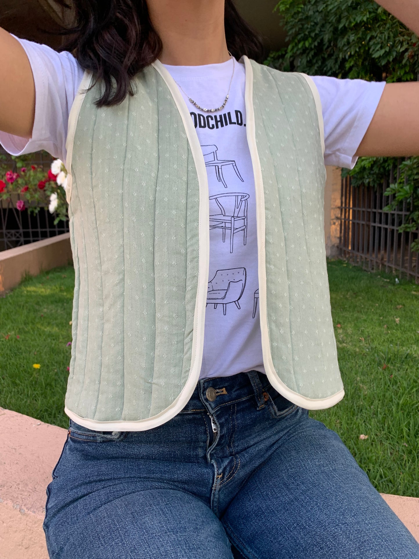 Chaqueta sin mangas acolchada - Verde Claro