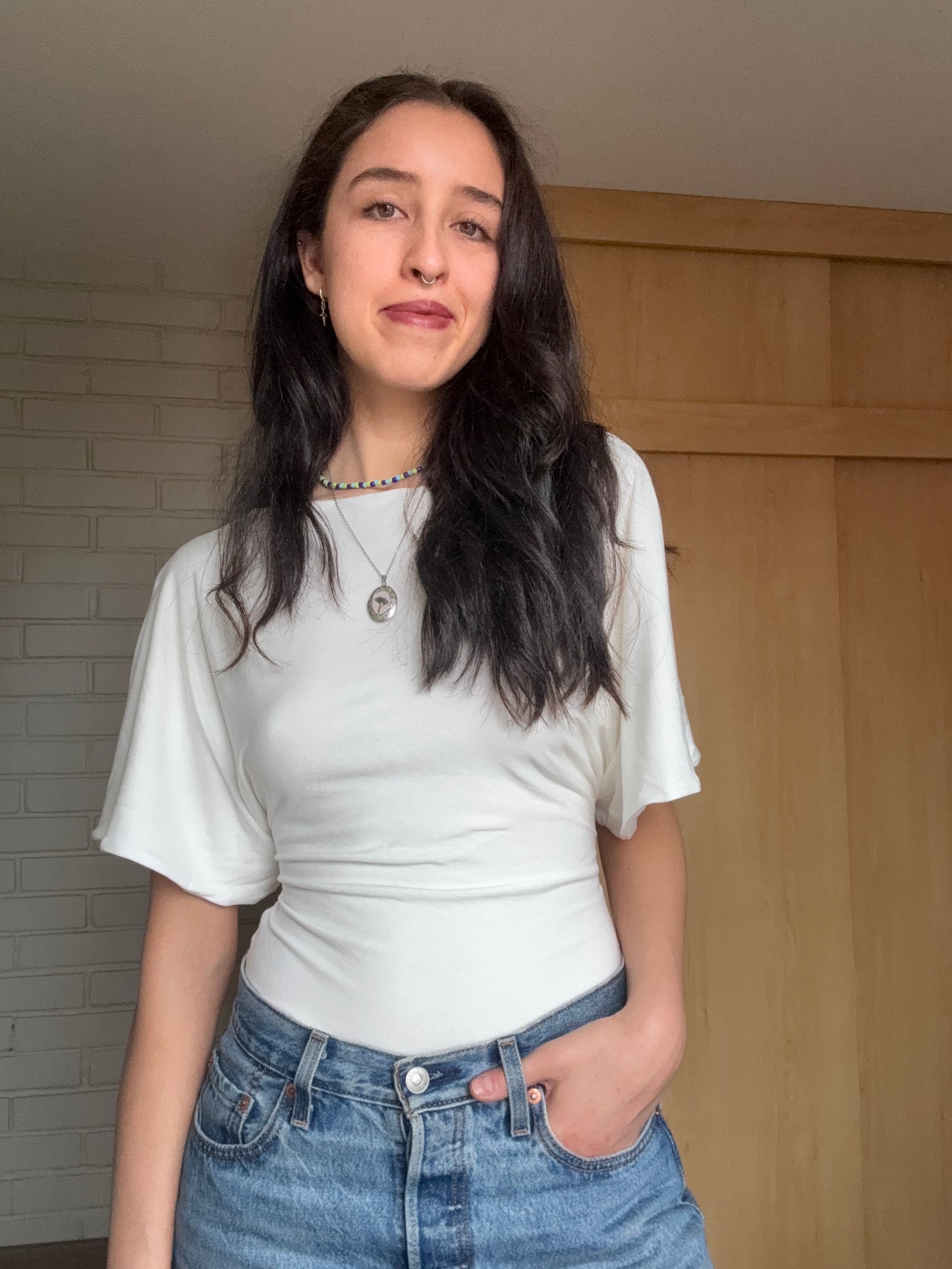 Top amarras blanco