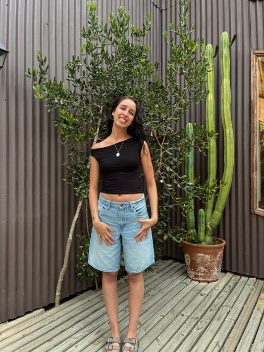 Top asimétrico - Negro