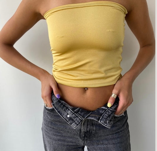 Top strapless dorado