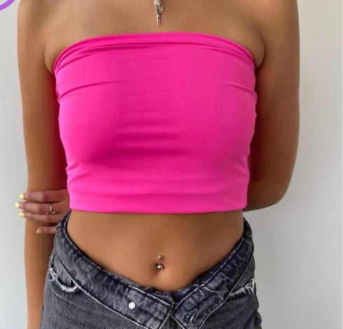 Top strapless Fucsia