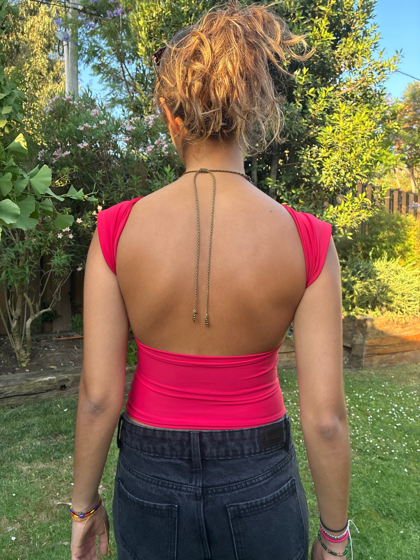 Top espalda abierta rojo