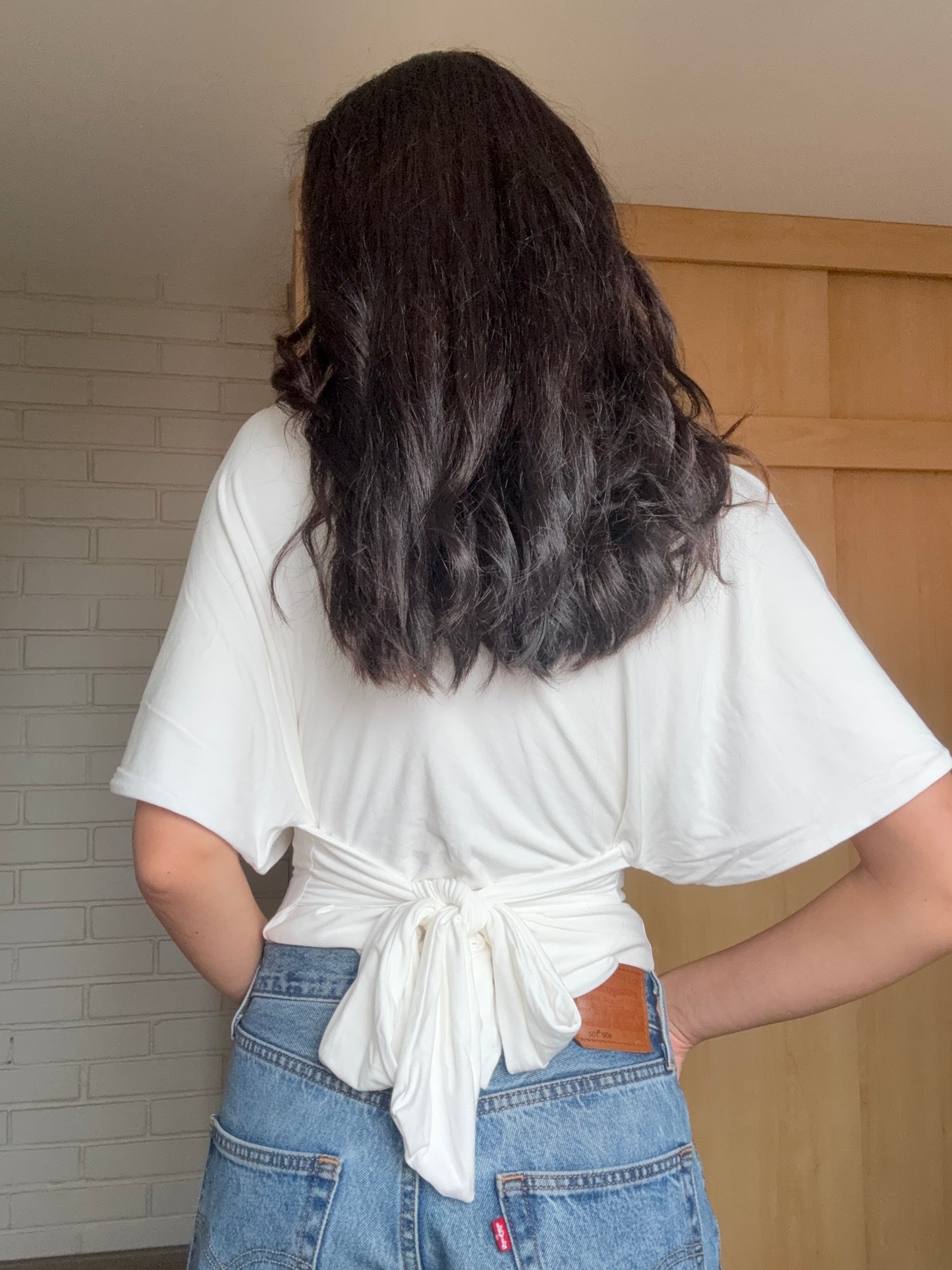Top amarras blanco