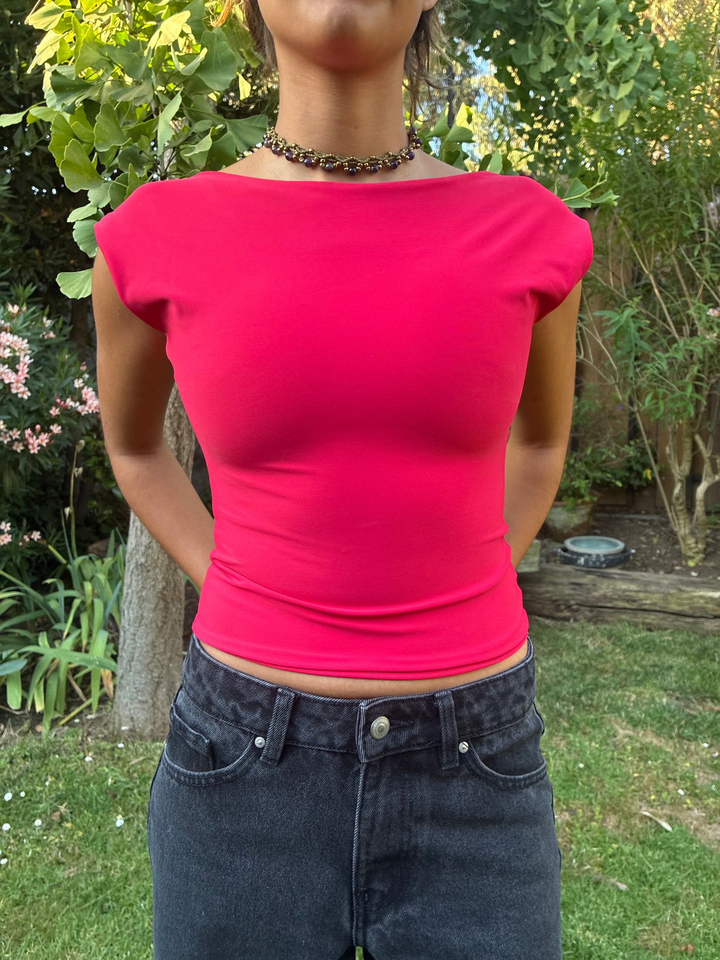 Top espalda abierta rojo