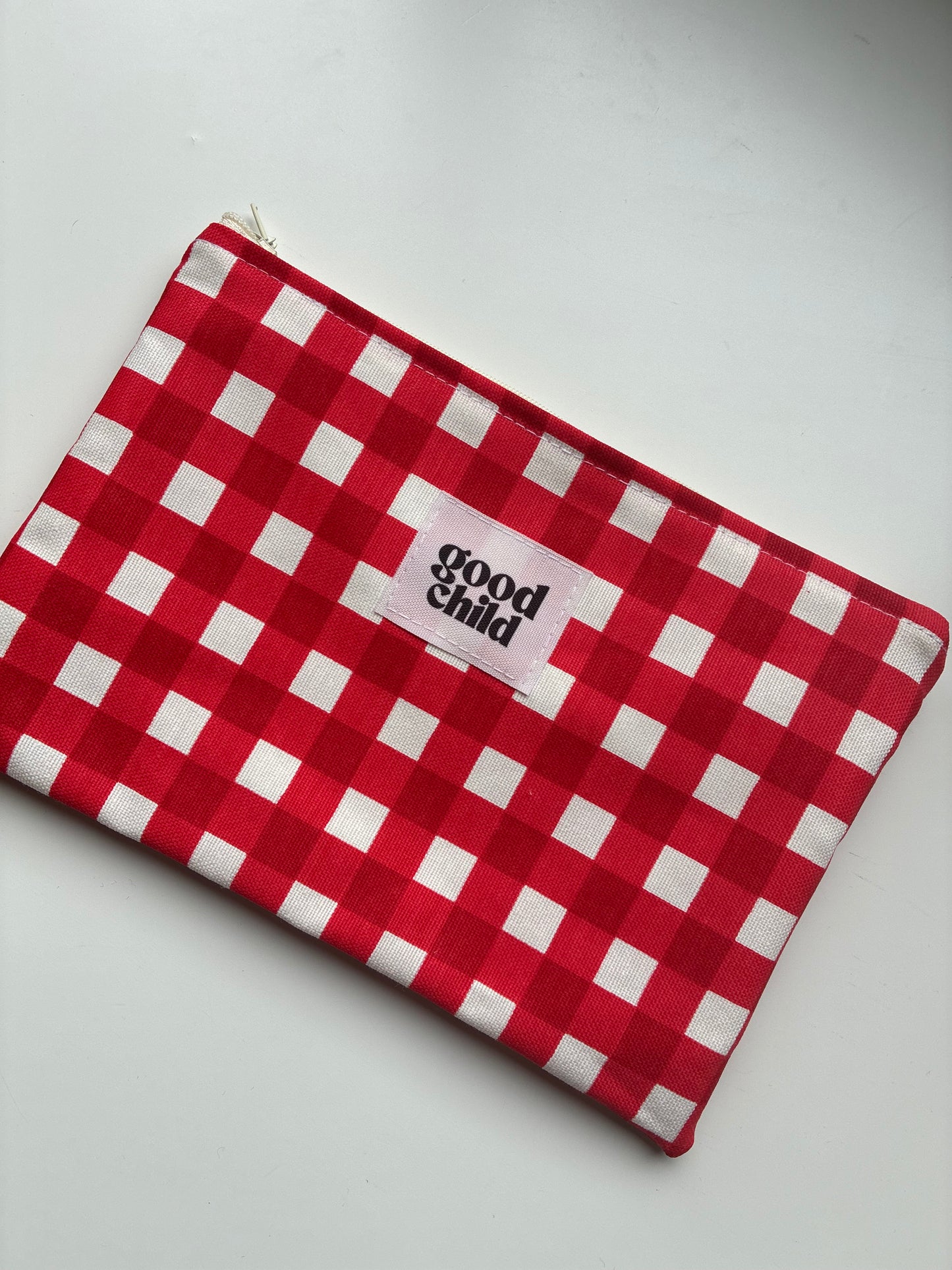 Estuche plano cuadrillé