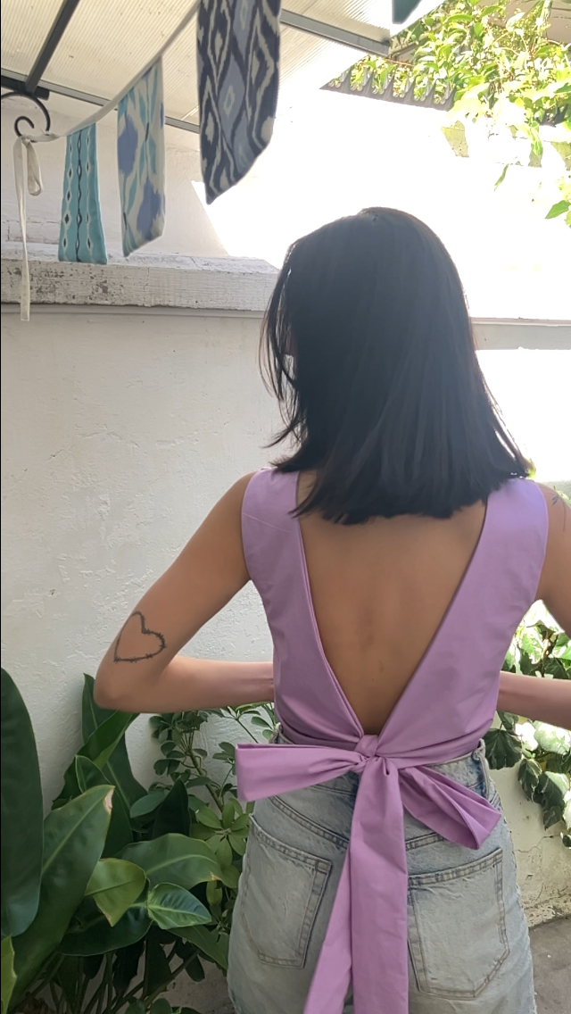Blusa espalda abierta Lila